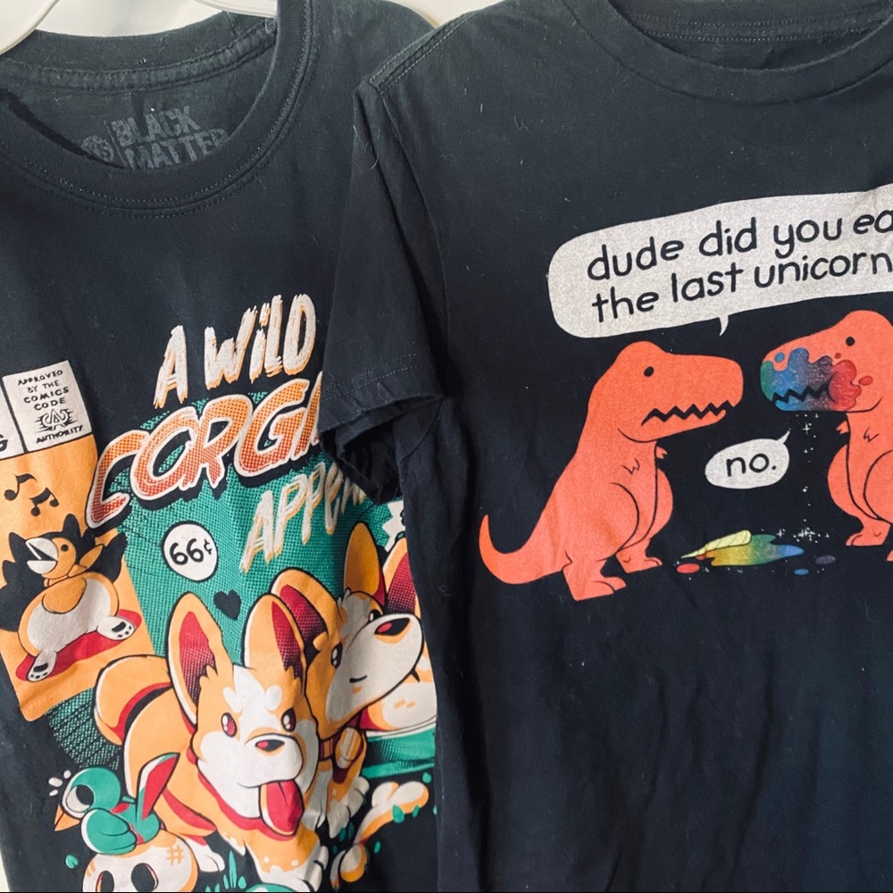 Corgi and T. rex t-shirt bundle